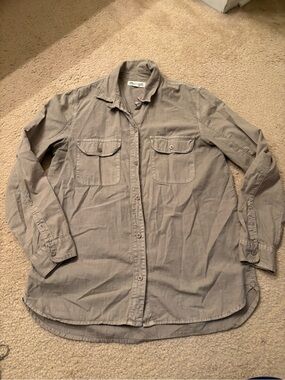 Madewell khaki l/s button-down